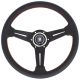 Nardi Classic Perforated Leather Steering Wheel 330mm with Red Stitching and Black Spokes
