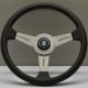 Nardi Classic Perforated Leather Steering Wheel 340mm with Grey Stitching and Satin Spokes
