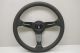 Nardi Deep Corn Perforated Leather Steering Wheel 330mm with Red/White/Green Mixed Stitching and Black Spokes