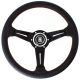 Nardi Deep Corn Perforated Leather Steering Wheel 330mm with Red Stitching and Black Spokes