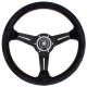 Nardi Deep Corn Suede Steering Wheel 330mm with Red Stitching and Black Spokes