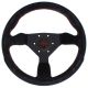 Personal Neo Grinta Suede Steering Wheel 330mm with Red Stitching and Black Spokes