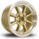 Rota RKR 15x8 4x100 ET0 Wheel- Gold with Polished Lip